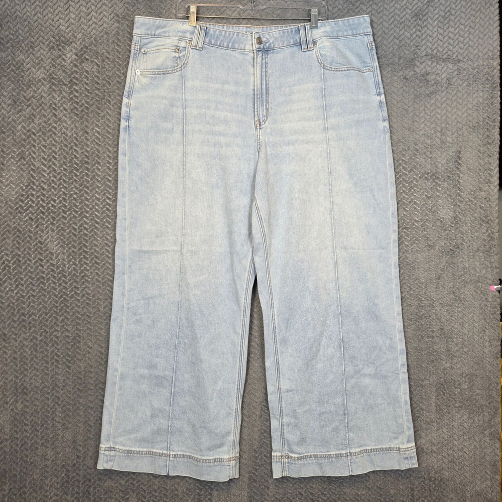 American Eagle Low-Rise Baggy Wide Leg Light Wash Jeans Size 20 Regular